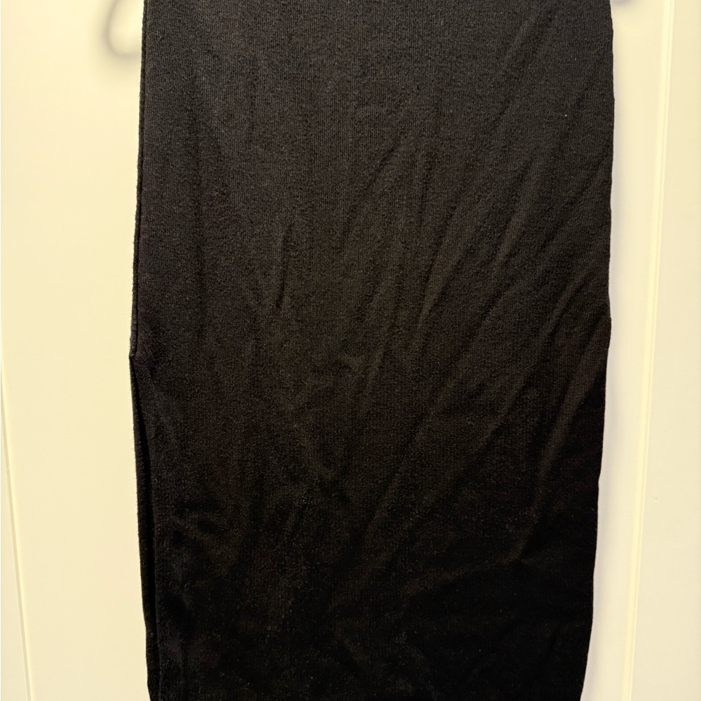 Free People Golden Hour Black Ribbed Sweater Midi Skirt with Side Slit - Picture 9 of 12